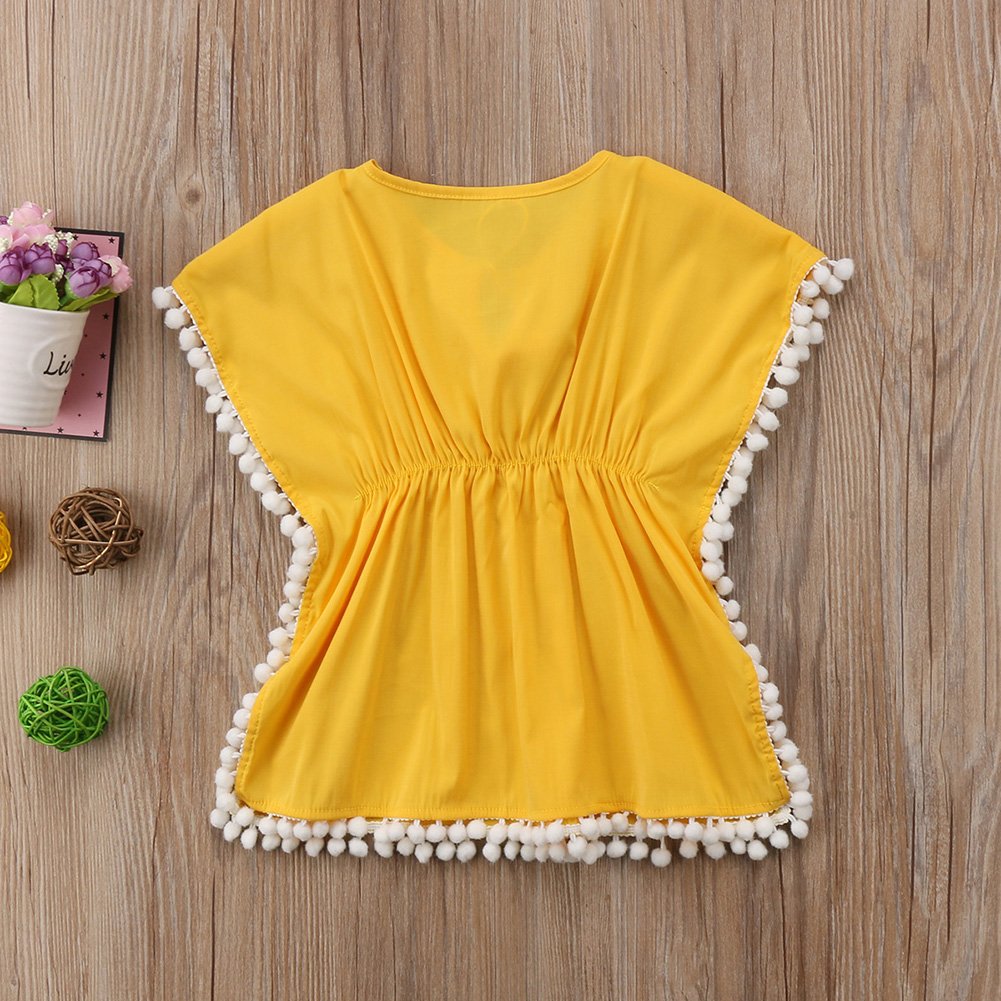 Douhoow Toddler Baby Girls Swim Cover-up Beach Sundress Summer Poncho Rash Guards