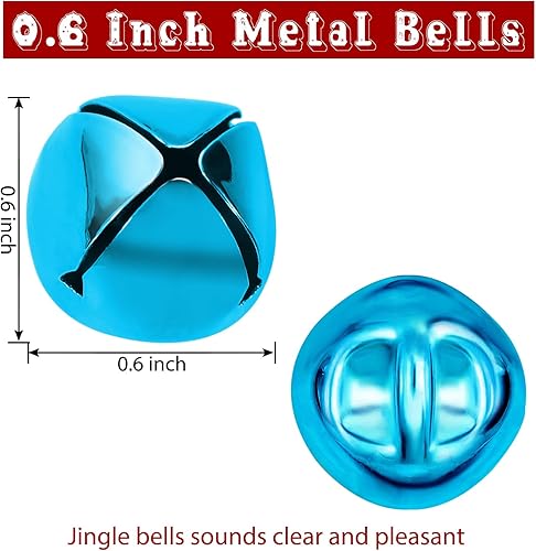 Miniatura 3 de Cascabeles para manualidades, 120 cascabeles grandes a granel, 0.6 pulgadas, campanas decorativas de Navidad para manualidades, festivales, hogar,