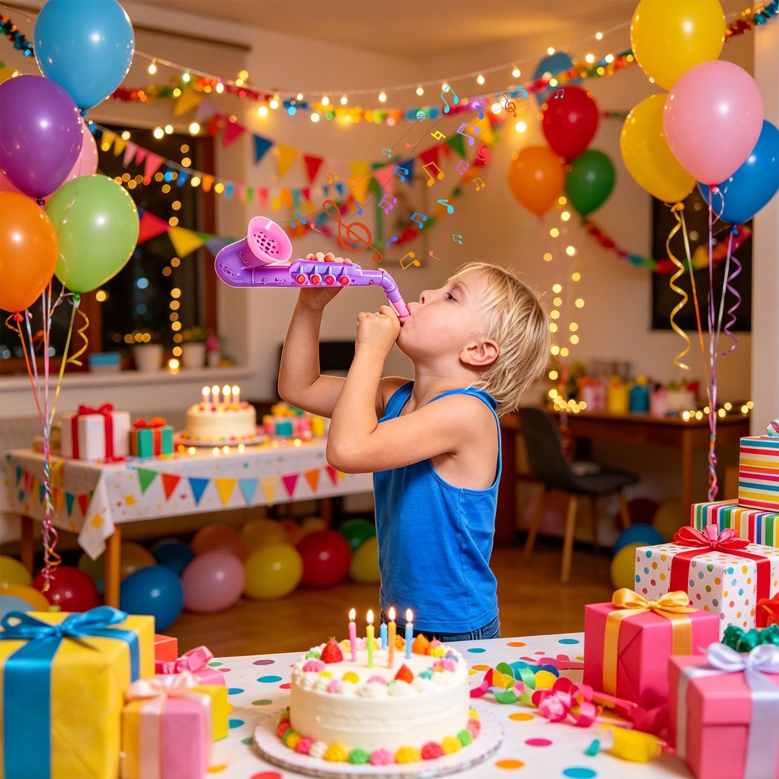 Saxofón de ,Seguro y Realista - Instrumento Musical De Saxofón - para Pequeños Principiantes Juego de Roles y Actuación Accesorios de Práctica en Casa y Preescolar Infantil