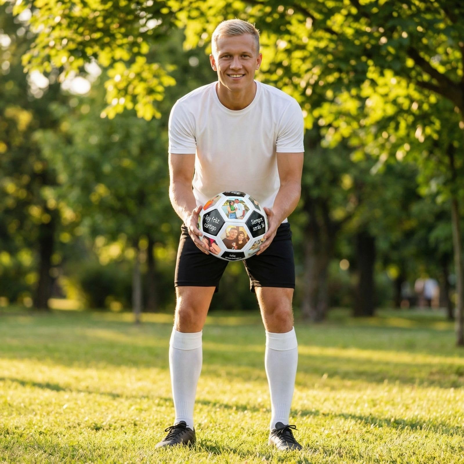 Generisch Individuell gestaltbarer Fußball 32Seiten Foto & Text– Personalisiertes Geschenk für Schüler, Fußballtrainer & Kinder, hochwertiger Trainingsball mit eigenem Muster, perfekt für Geburtstage