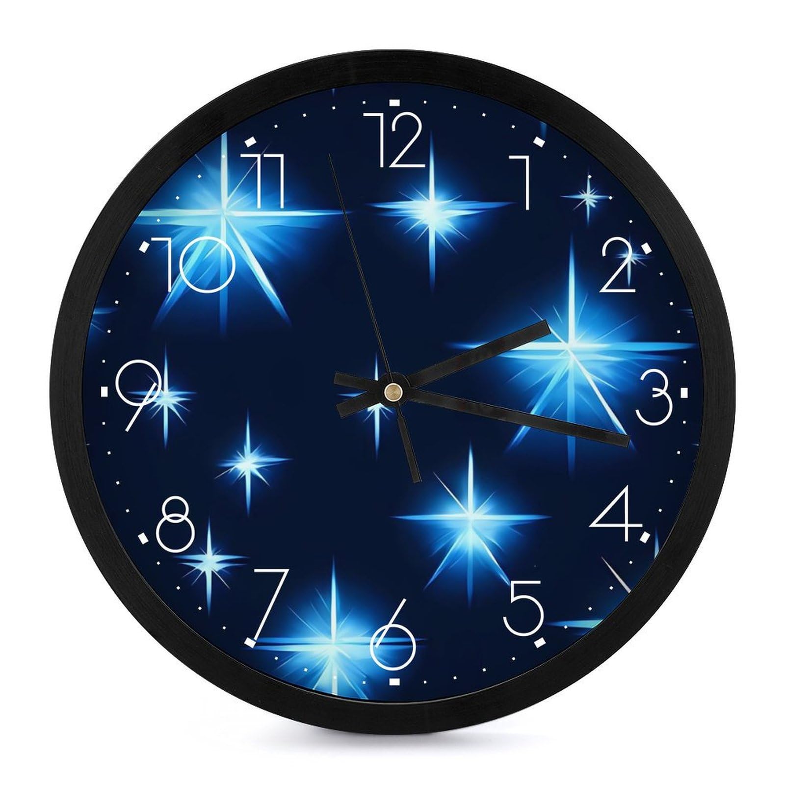 Horloge murale bleue dessin animé : pendule silencieuse et lisible pour enfant