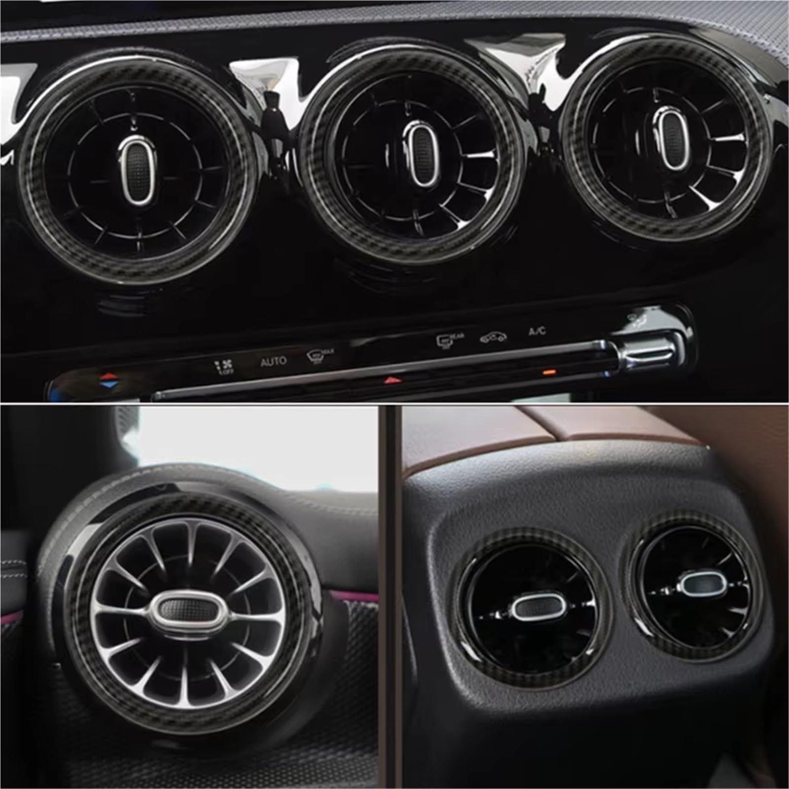 Compatible Con Benz Para GLA-Class H247 GLA250 2020 2021 2022 2023 2024 Embellecedor Cubierta Anillo Salida Ventilación Aire Acondicionado Para Coche