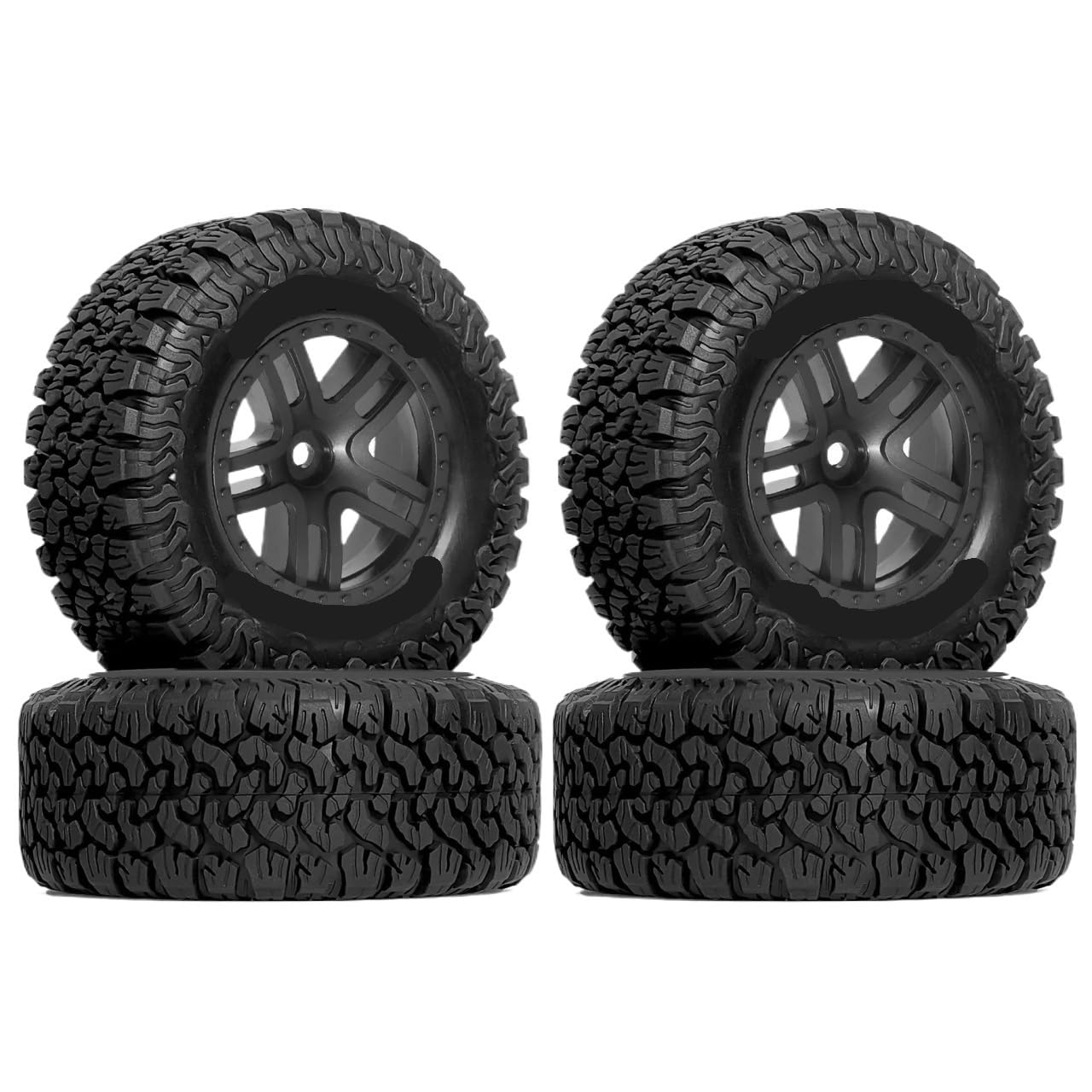 Gomma SC 112mm 1:10 Esagono 12mm | Traxxas Slash, Arrma Senton, HuanQi 727, Vkar 10sc, HPI HSP(Black)