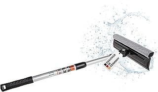 HEYNER® Scheibenreiniger mit Teleskopgriff I klappbar 50-80cm lang I Fensterwischer für Auto, Wohnmobil, Bus & Van I 25 cm Wischbreite, Aluminiumstiel