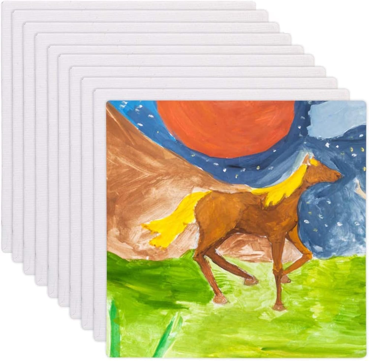 – Canvas Panels, Multi Panel Canvas Boards for Painting Creative Blank Painting Panels Painting Canvas Pack for Kids Drawing & Writing Boards (10 ×10cm), 10PCS