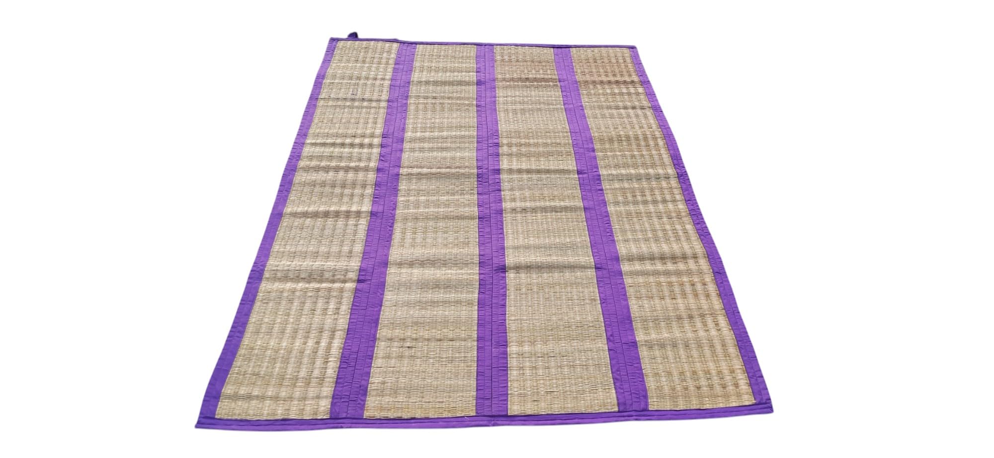 Foldable Chatai Mat | 4x6 Feet | Handwoven Madurkathi Grass | Organic & Non-Toxic | Sleeping, Sitting, Yoga | Made in India | Traditional Floor Mat for Indoor & Outdoor Use-image-19