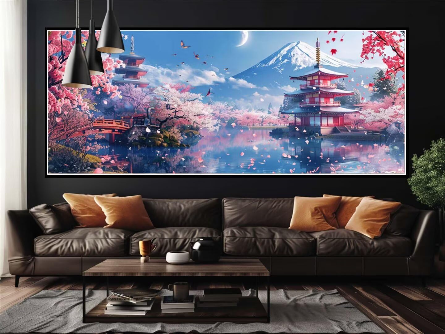 Kit Peinture Par Numéros Adulte Grand Format 40x120 Cm - Toile, Peintures Acryliques, Pinceaux - Scène Japonaise, DIY Décoratif - Cadeau Femme