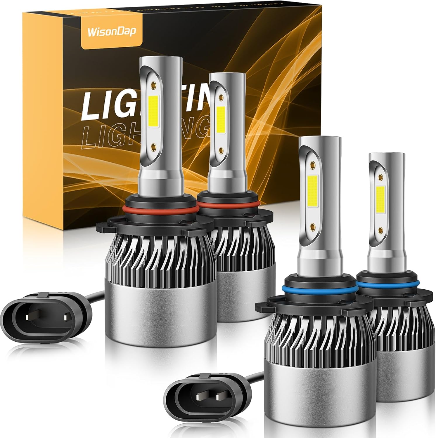 𝖧𝟦/𝟫𝟢𝟢𝟥/𝖧𝖡𝟤 Bulb 6500K Cool White 60000LM 900% Brighter, 1:1 Beam Plug and Play IP68 Waterproof Off-Road Lights, Pack of 2