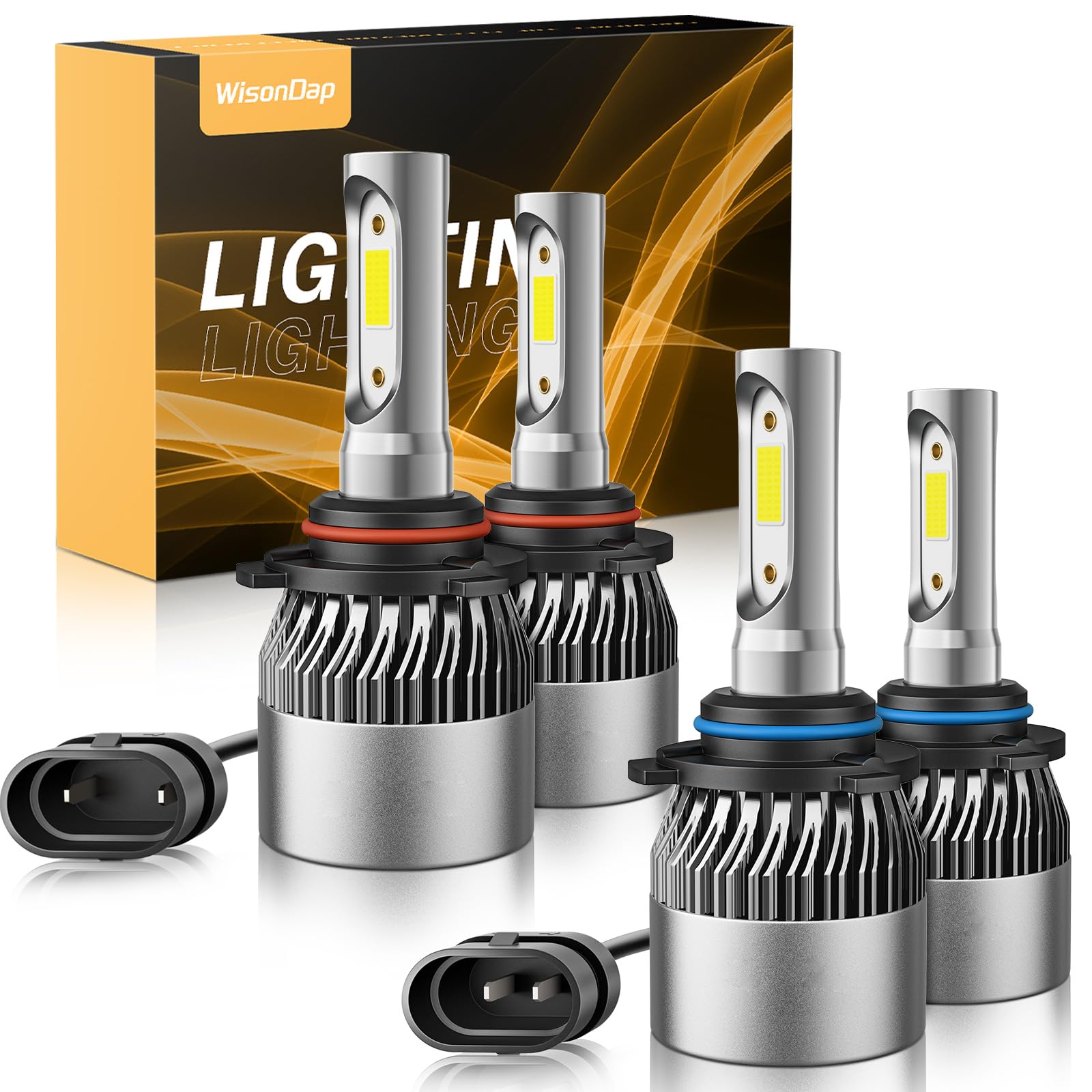𝟫𝟢𝟢𝟧 𝟫𝟢𝟢𝟨 Bulbs Combo 6500K Cool White 60000LM 900% Brighter, 𝖧𝖡𝟥 𝖧𝖡𝟦 1:1 Beam Plug and Play IP68 Waterproof Off-Road Lights, Pack of 4