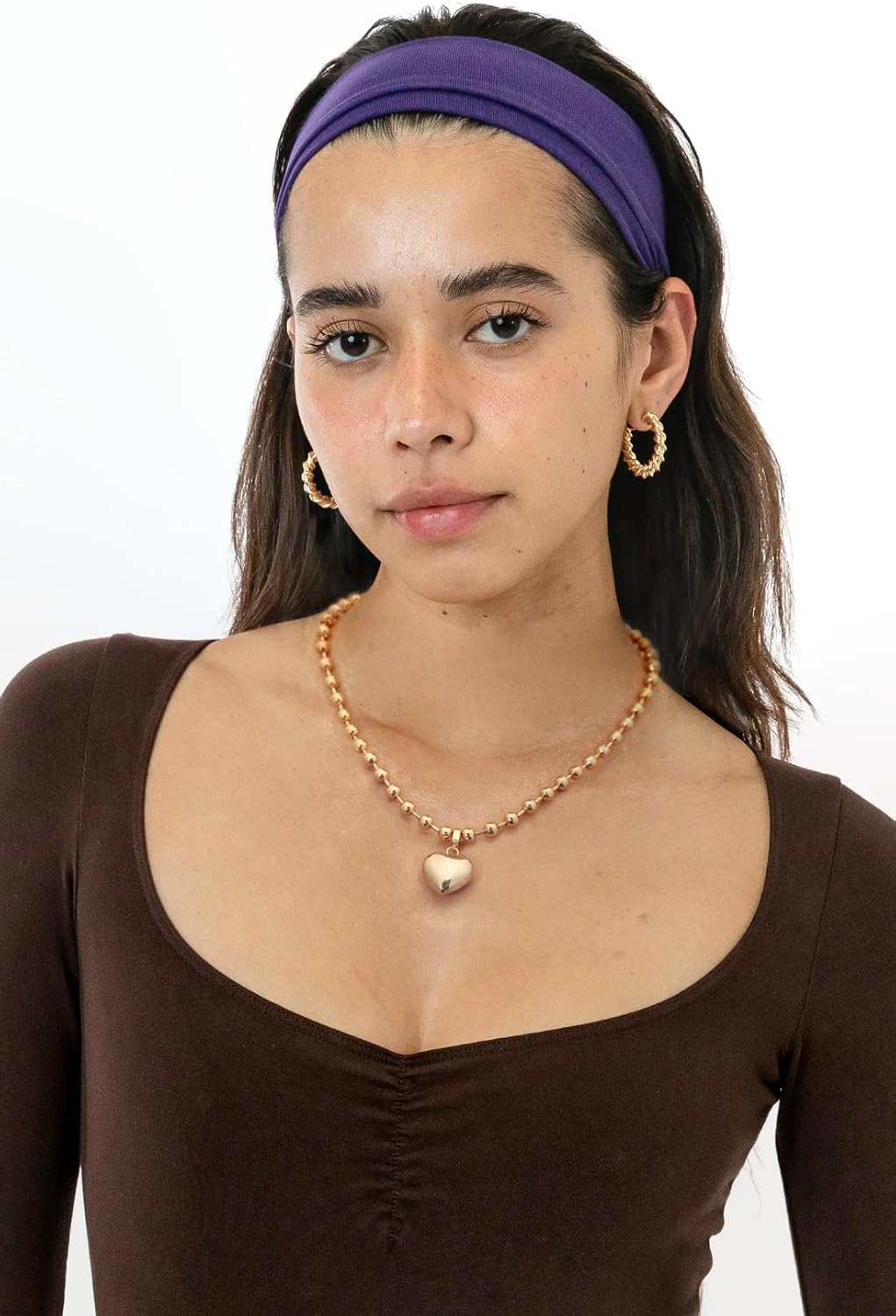 POTESSA 18K Gold Plated Pendant Necklace Medallion Coin Heart Y Shaped Chain Toggle Necklace for Women Jewelry - Image 3