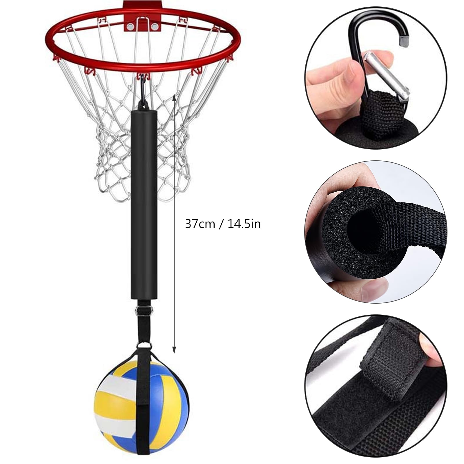 Attrezzatura da allenamento per pallavolo, regolabile, accessorio per allenamento a punta, scossa, regolazione, spiking, altalena, per principianti e professionisti