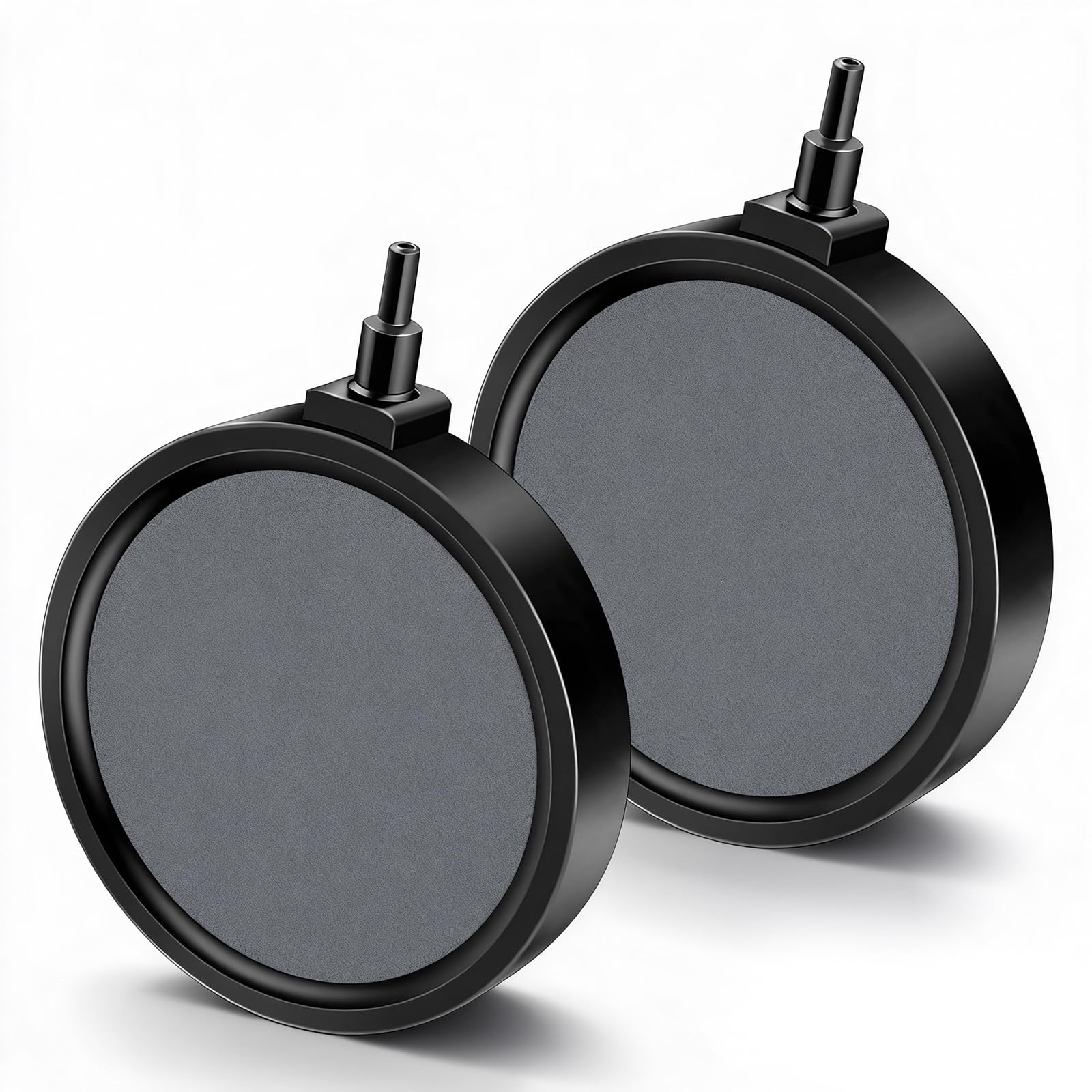 Lot de 2 Aquarium Pierre a Air, 10 cm Bulleur Aquarium Diffuseur Air Aquarium Disque Diffuseur d'oxygène pour Aquariums Hydroponie