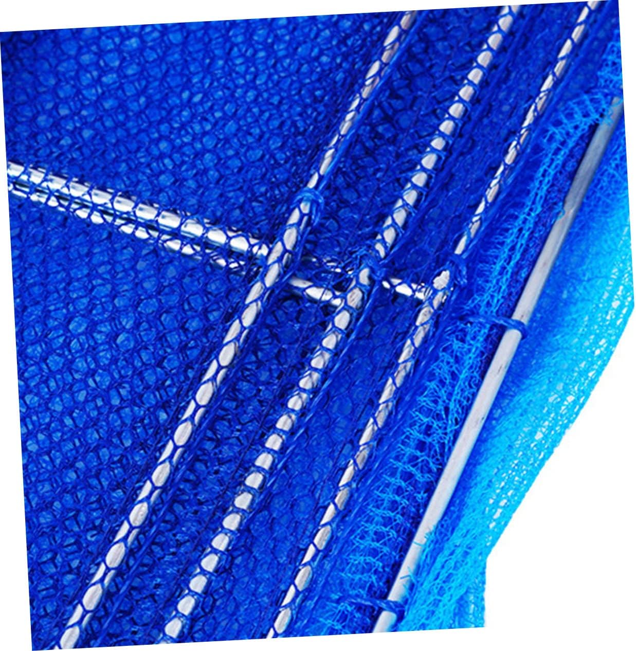 Toddmomy Foldable Fish Cage Zipper Mesh Bags Folding Drying Rack Outdoor Clothes Drying Rack Collapsible Hanging Net Clothe Hanging Mesh Dryer Nylon Blue Shrimp Fish Net