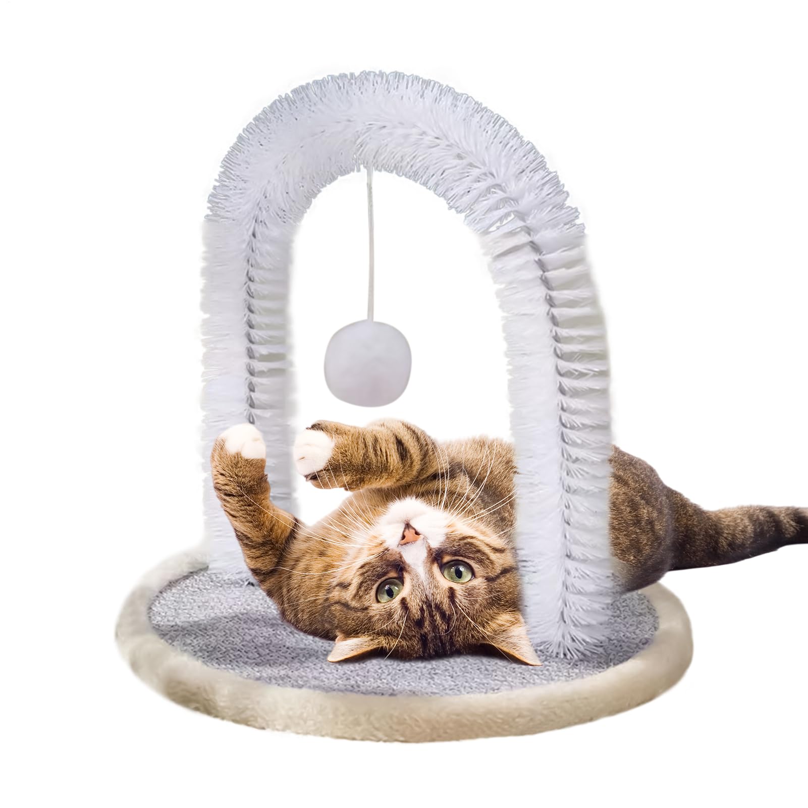 Cepillo de autolimpieza para gatos con rascador para mascotas medianas y grandes 8