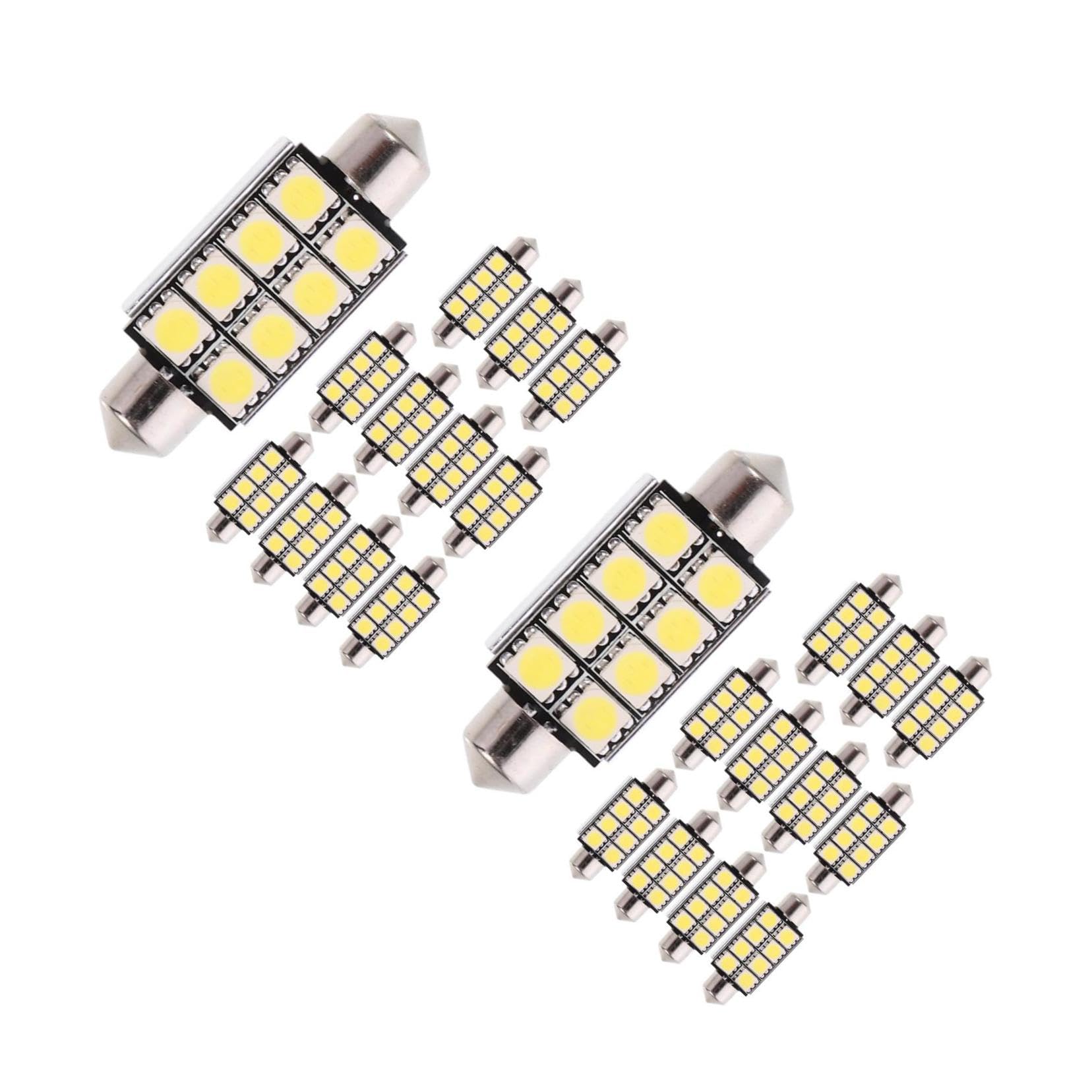 OUNONA 24piezas Bombillas Led Festoon Luz Interior Para Automóviles Bajo Consumo Distribución De Luz Uniforme Compatible