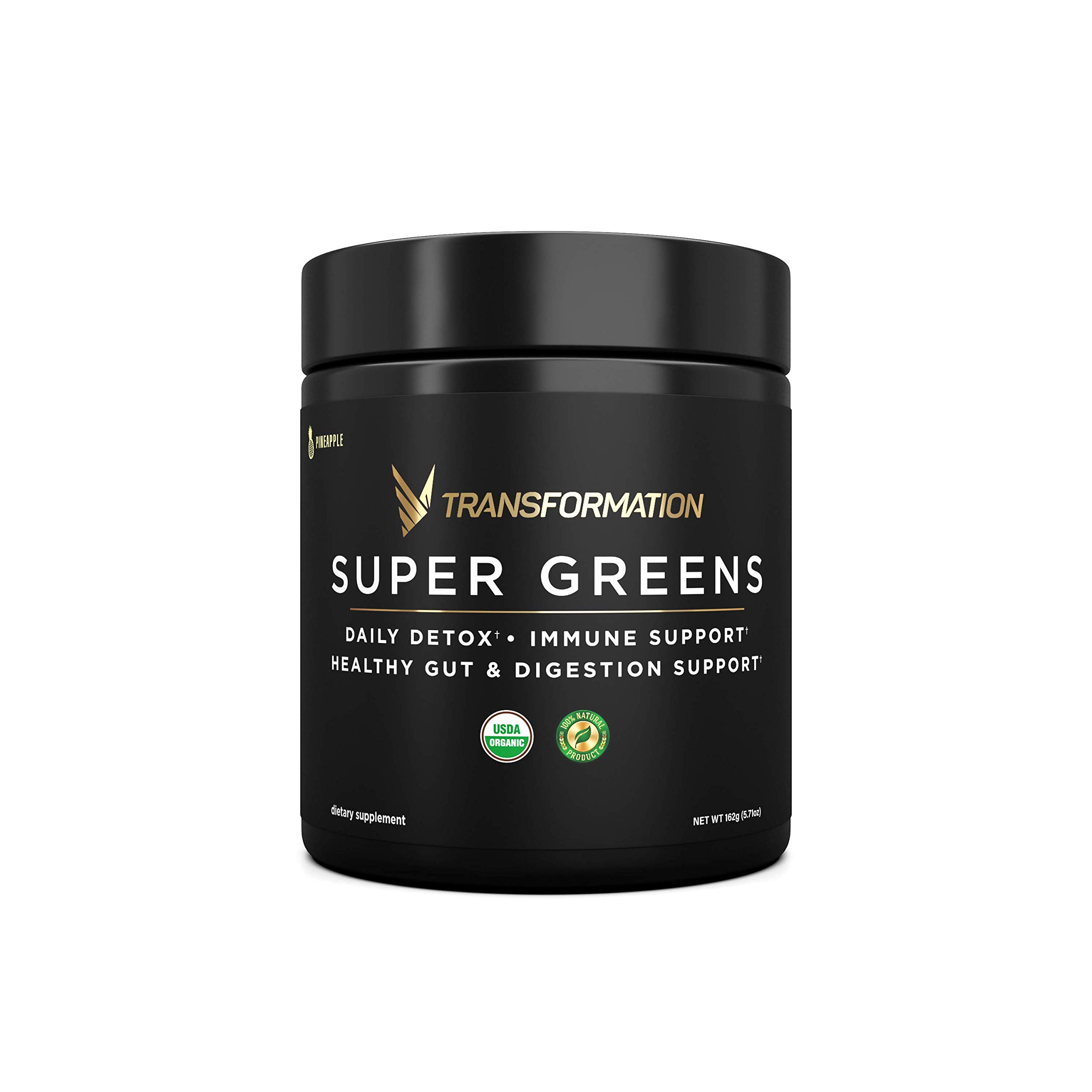Transformation Super Greens Superfood Green Juice Powder - Immune & Energy Support | Natural Ingredients | Detoxifying & Alkalizing Minerals - Spirulina, Chlorella, Wheatgrass, Spinach, Alfalfa