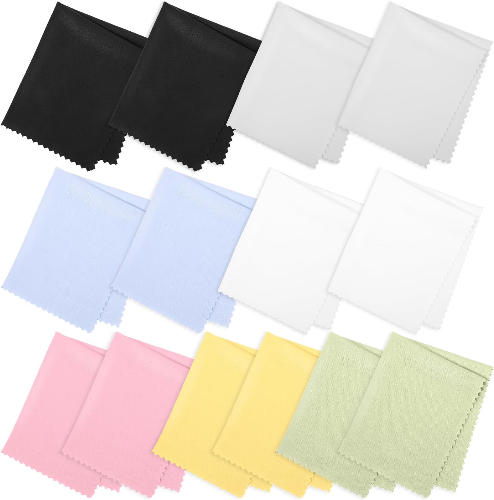 14 Pack Glasses Cleaning Cloth 7x6 Inches Glasses Cleaner Cloth Reusable Eyeglasses Cleaning Cloths for Laptop Camera Lenses LCD Screens (7 Colors)