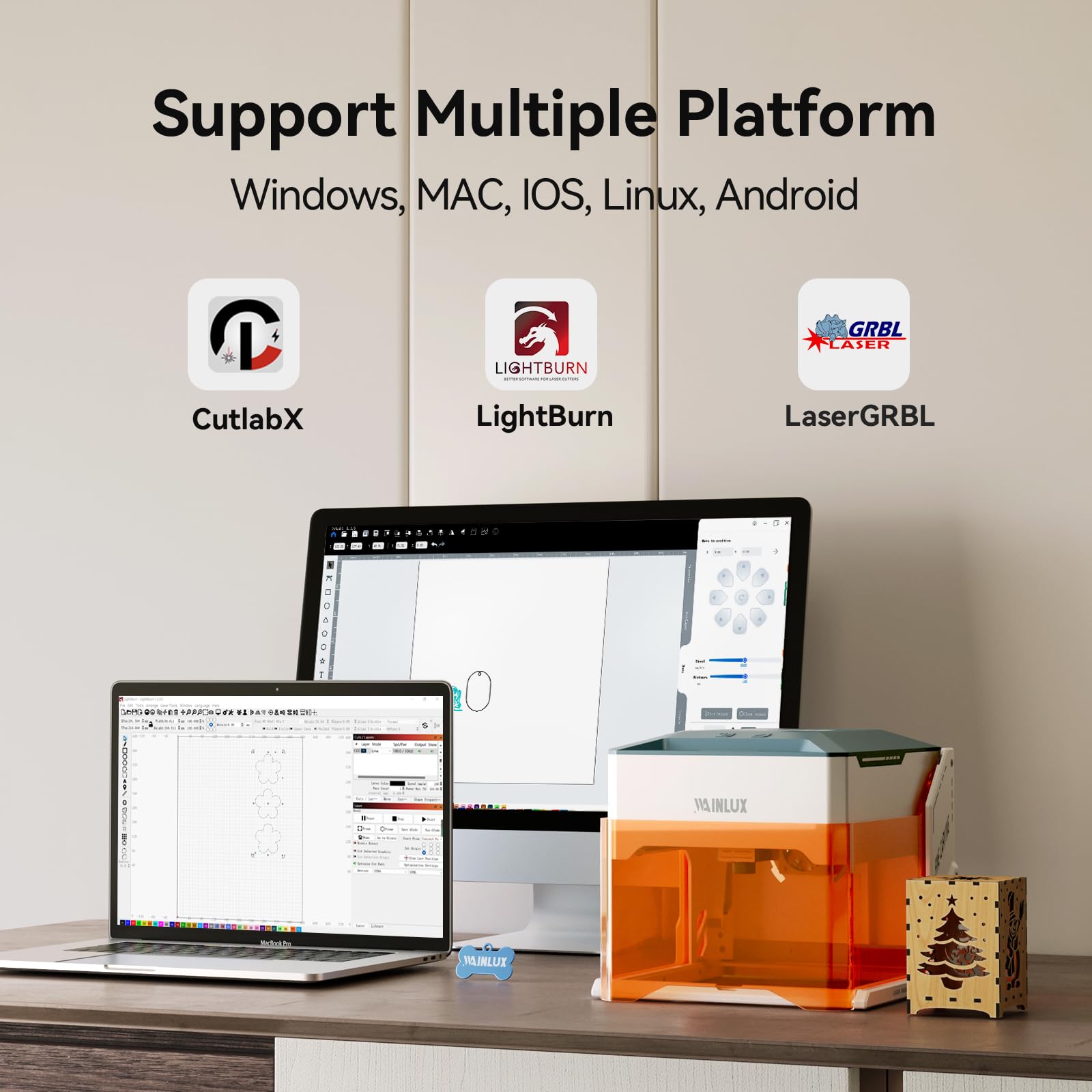 Amazon | WAINLUX K10 3W レーザー刻印機、ミニレーザー彫刻機,windows 