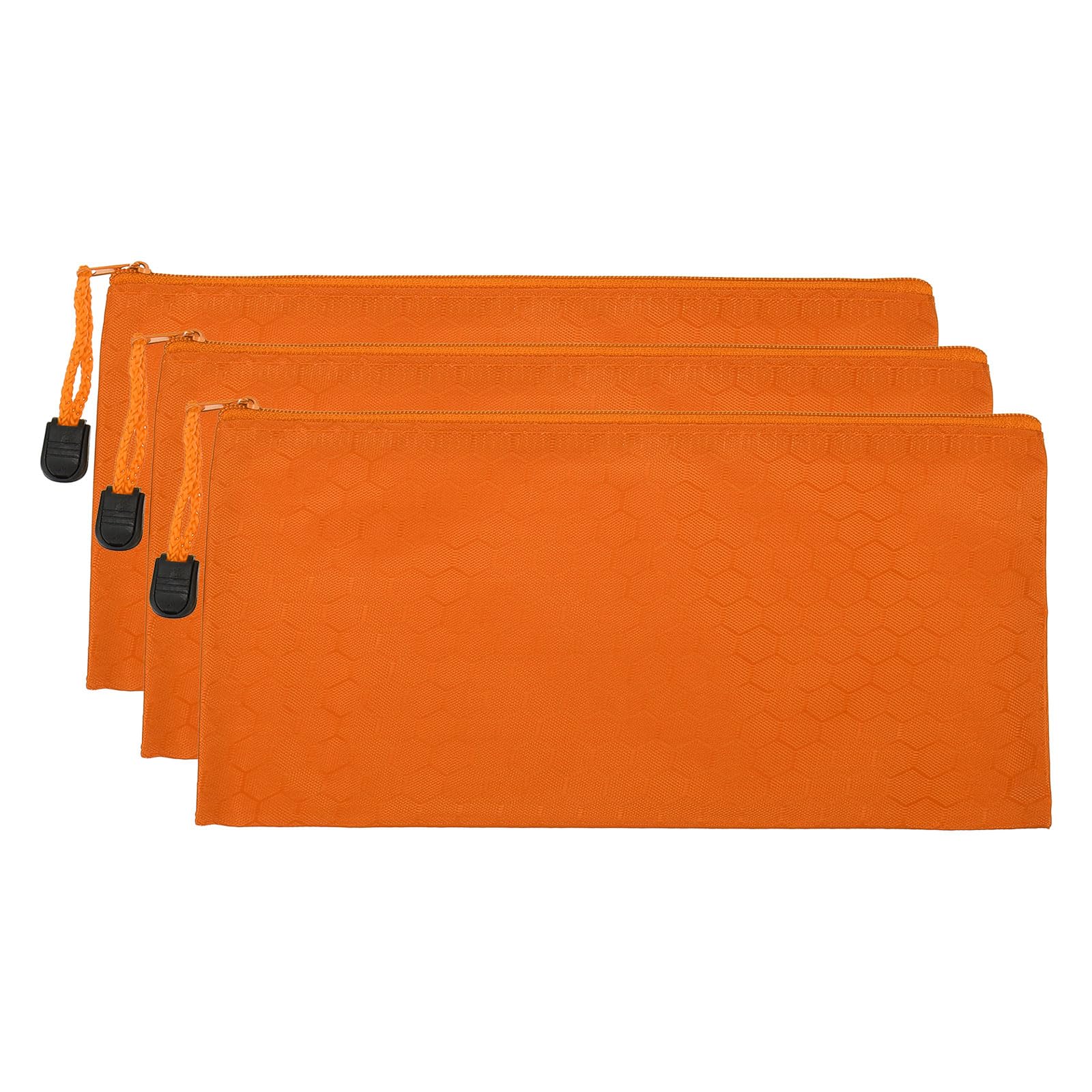 PATIKIL Waterproof Zipper File Bags, 3 Pack A6 Document Holders Pencil Pouch for Office Orange