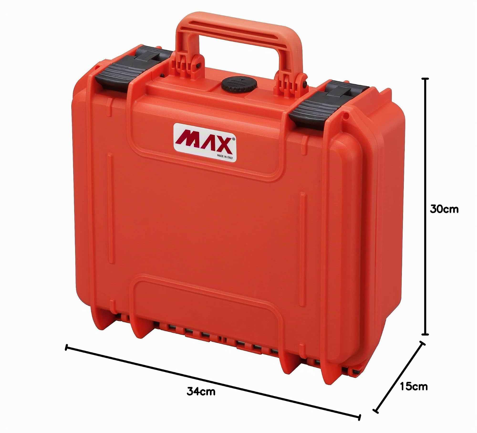 Max Cases - MAX300S.001 Naranja - Maleta hermética con espuma pre-cortada a cubetas - dimensiones internas 300 x 225 x 132 mm