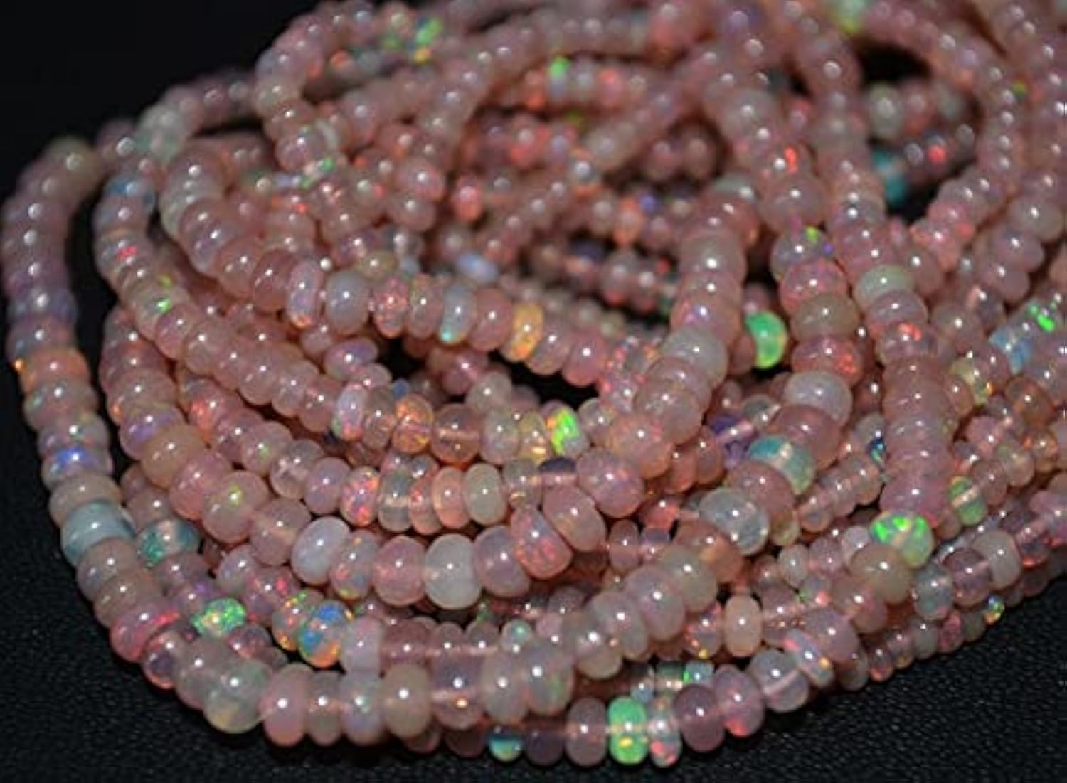 Opale éthiopienne en perles lisses 4mm LKBEADS pour enfilage et création collier