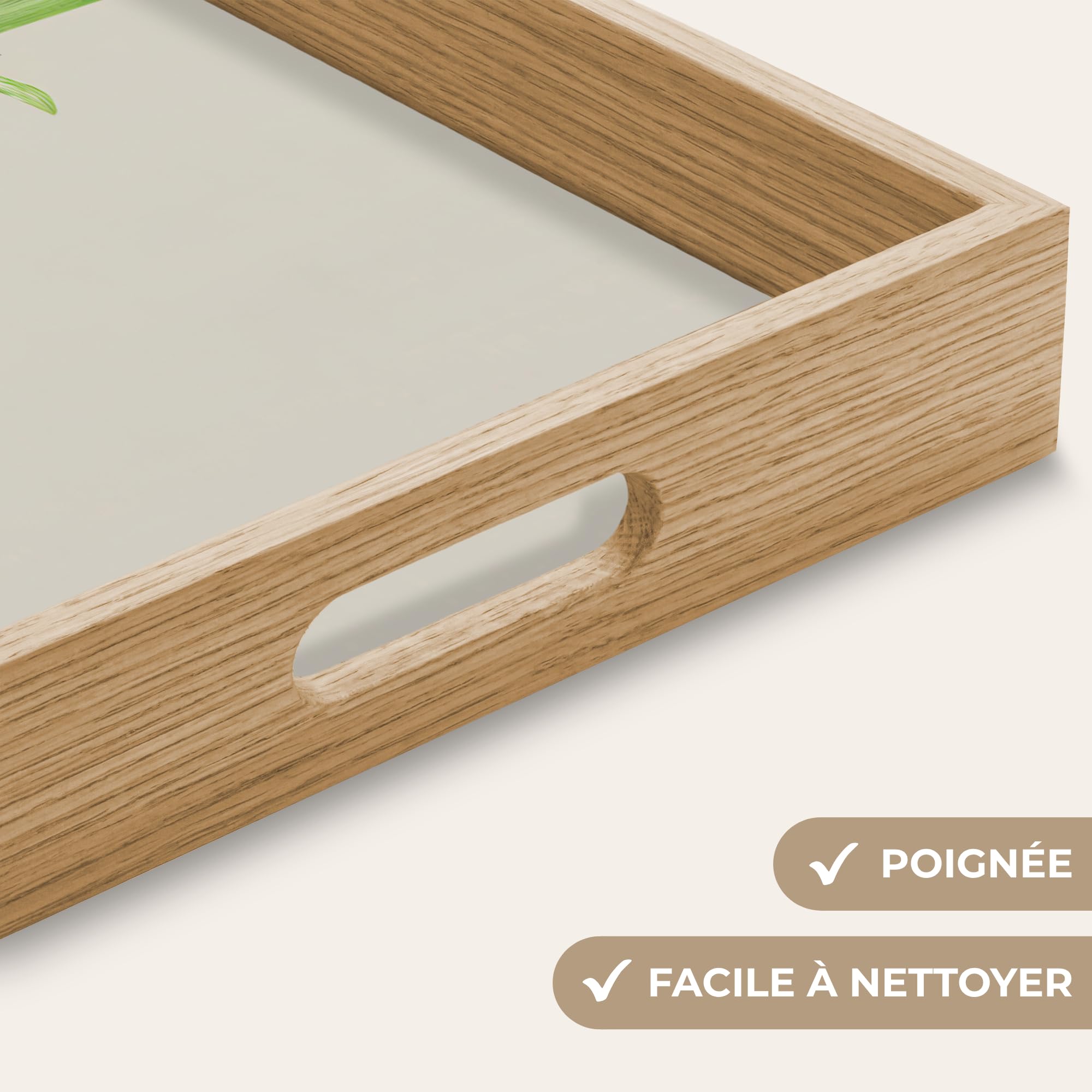 Plateau Plateaux Service Repas Bois Decoratif Table Résistant Aux