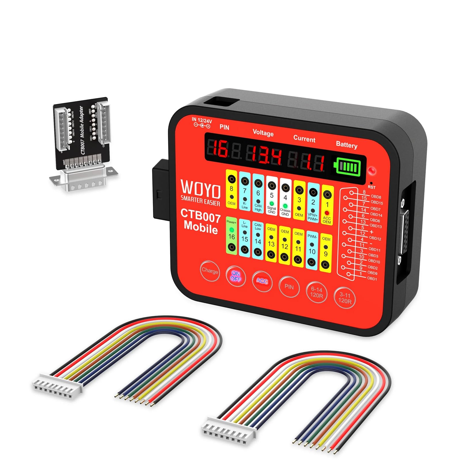 Inspector automotriz móvil con pantallas LED para verificación in situ y detección de problemas en varios vehículos, probador de unidades transportables, equipo de diagnóstico automotriz