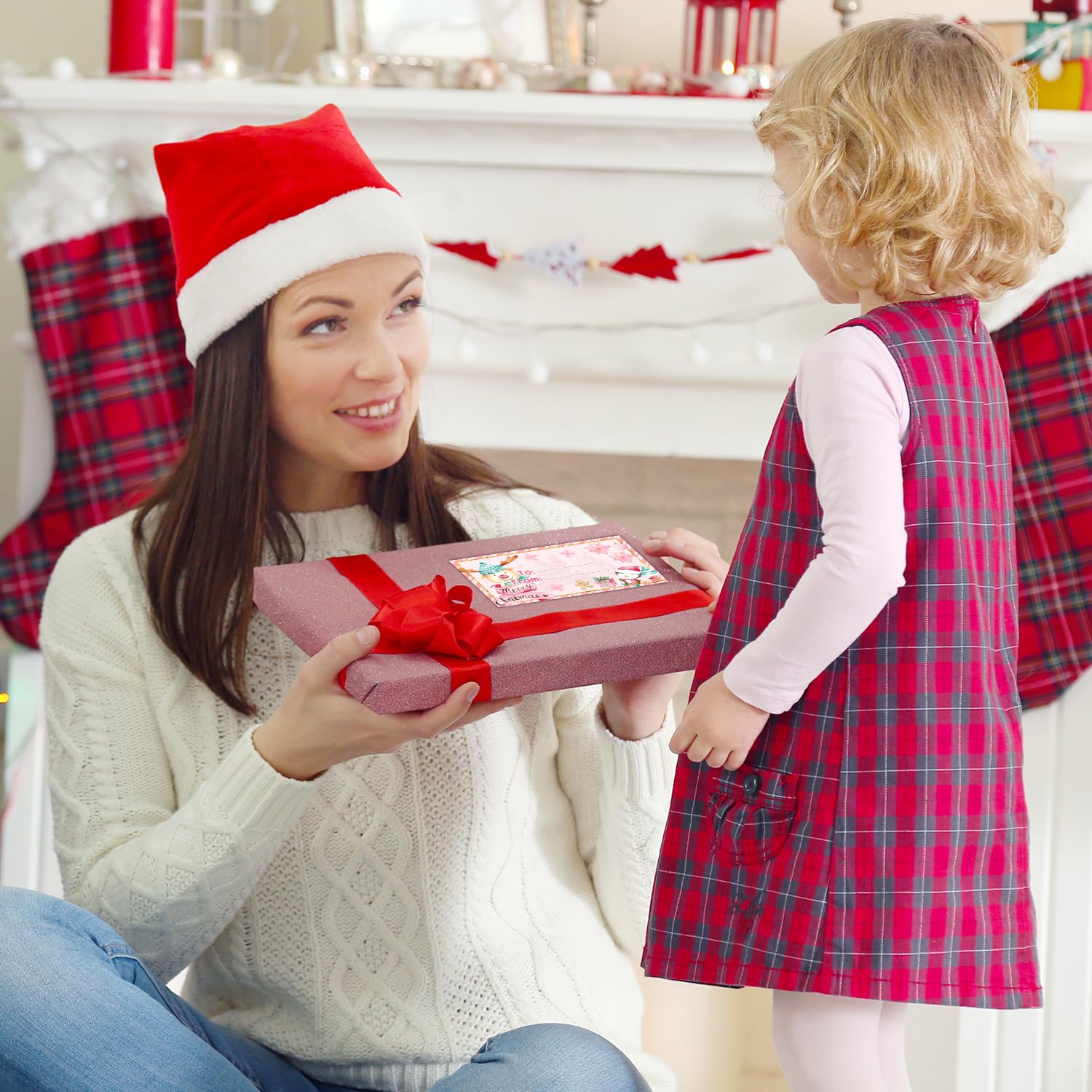 500 etichette per regali di Natale, etichette adesive per confezioni regalo di Natale, etichette con nome Merry Christmas per pacchetti, etichette per regali di Natale per favori, etichette per regali