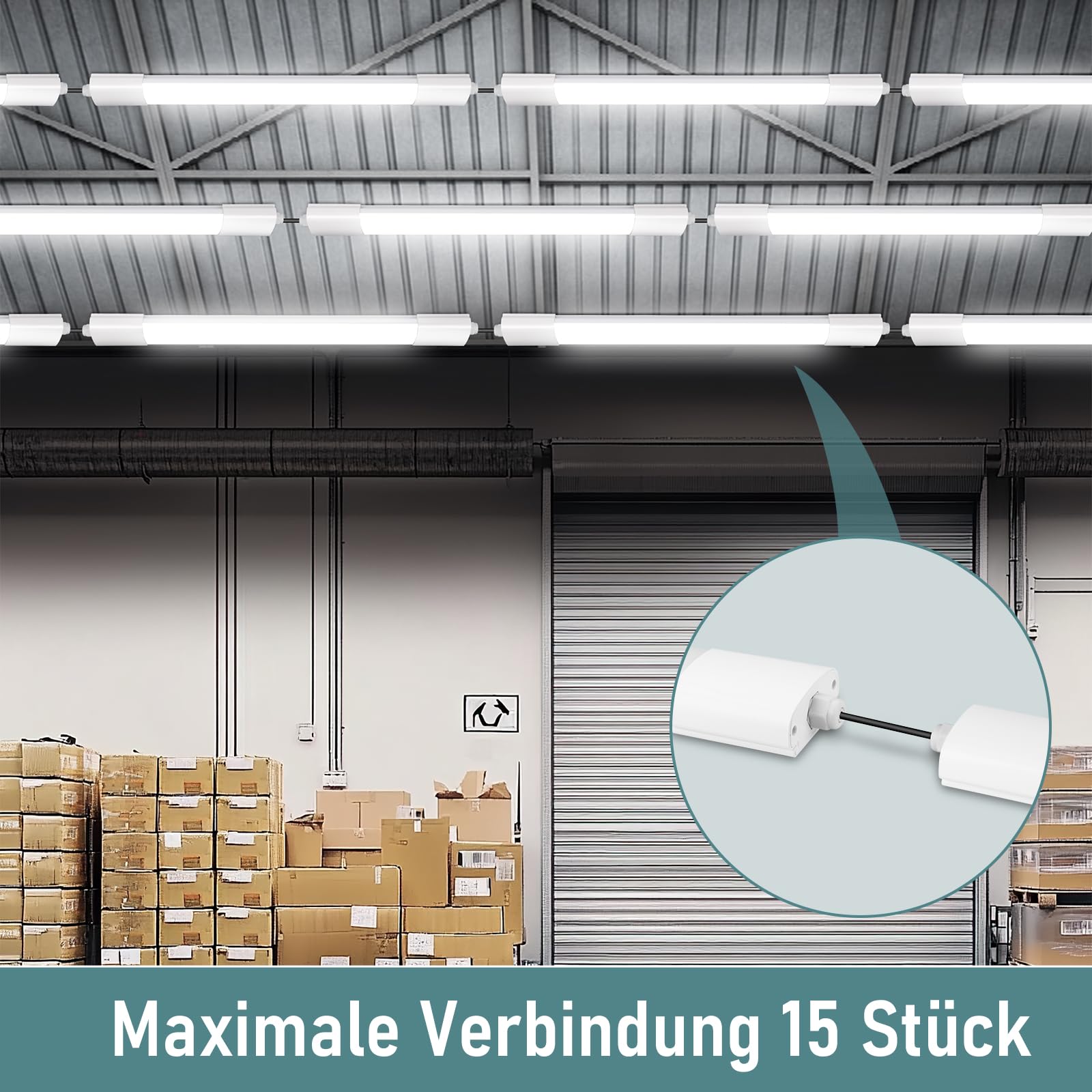 Feuchtraumleuchte LED 120CM, 36W 4000LM LED Deckenleuchte 4000K Neutralweiß, Lampe Feuchtraumlampe IP65, Röhre 120CM als Wannenleuchte, Schlafzimmerlampe, Badezimmer Lampe, Garagenlampe