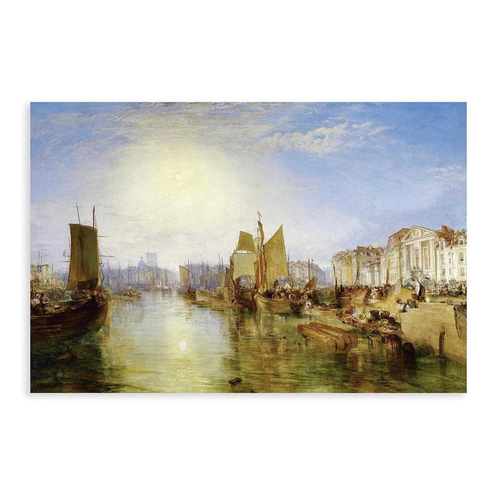 DFJyjFGJJ Joseph Mallord William Turner,The Harbor of Dieppe Canvas Posters Wall Art Bedroom Office Room Decor Gift 20" L X 30" W
