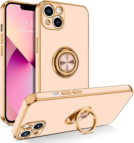 BENTOBEN Funda para iPhone 13 Mini con soporte de anillo de 360 ajuste delgado a prueba de golpes soporte magnético para automóvil soporte protector