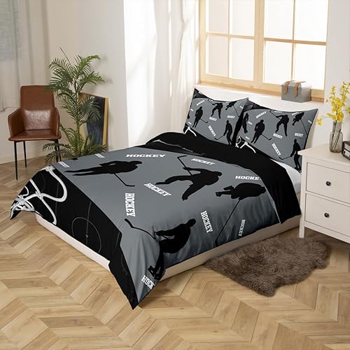 Miniatura 9 de Erosebridal Juego de funda de edredón de fútbol para niños y adolescentes, juego de ropa de cama de fútbol americano rojo y negro, funda de edredón