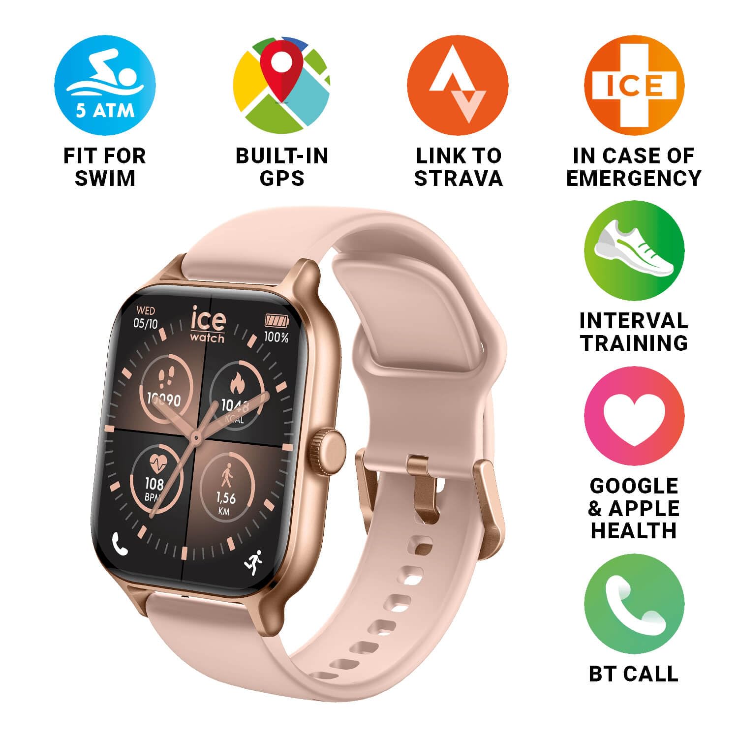 ICE-WATCH Ice fit RT 3.0 Rose-Gold Nude Damenuhr Silikonarmband 025280 1,97 Zoll