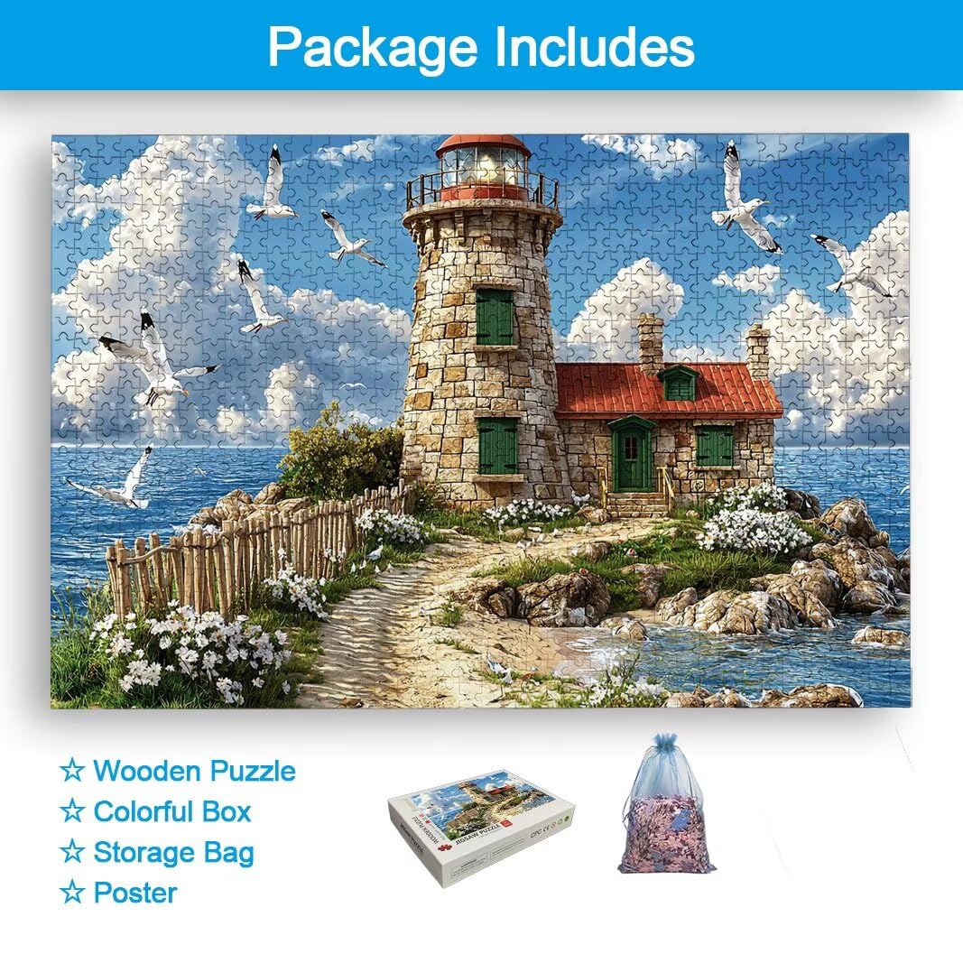 Puzzle 5000 Piezas, Puzzle Faro de Madera para Adultos, Regalos -2558