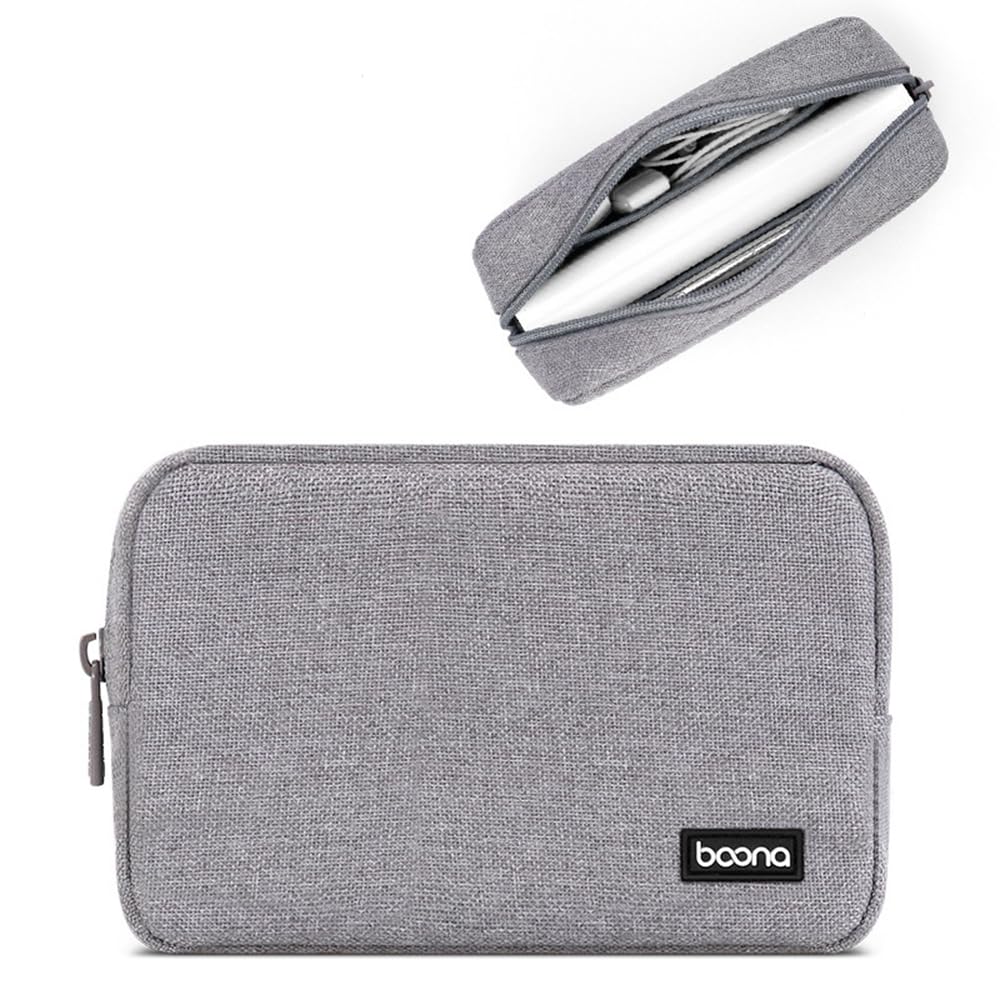 Boona Electronic Accessories Organizer Bag Travel Bag Cable Organizer Bag for Cables, SD Card, Cellphone, Power Bank, Grey