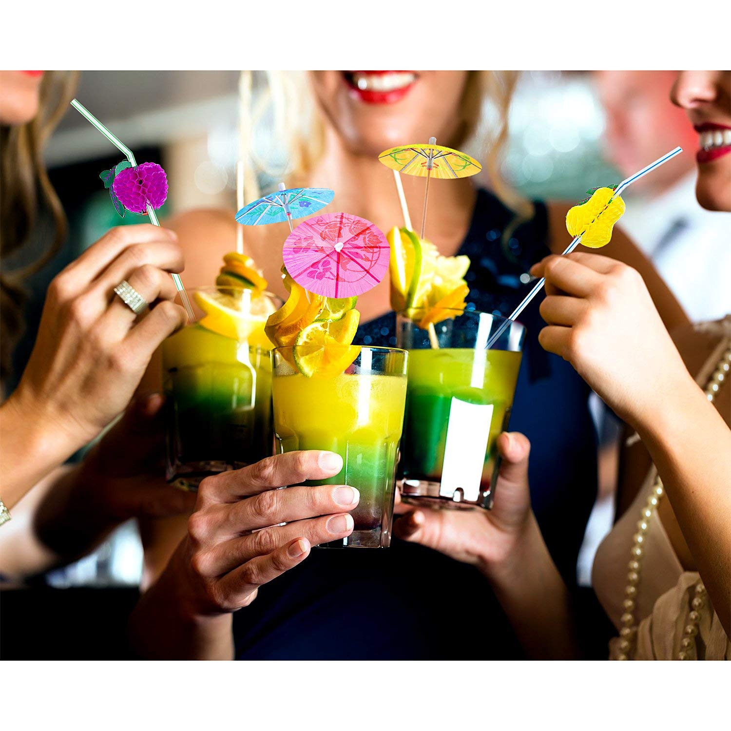 150 Mini Parapluies Pour Cocktails - Réutilisables, Colorés - Pour Décorer Boissons, Desserts, Mariages Et Fêtes