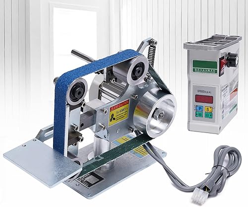 Máquina de banda abrasiva 30 "x 1" Lijadora de cinturón de escritorio DIY Pulidora de correa horizontal vertical Afilador Afilador con motor sin
