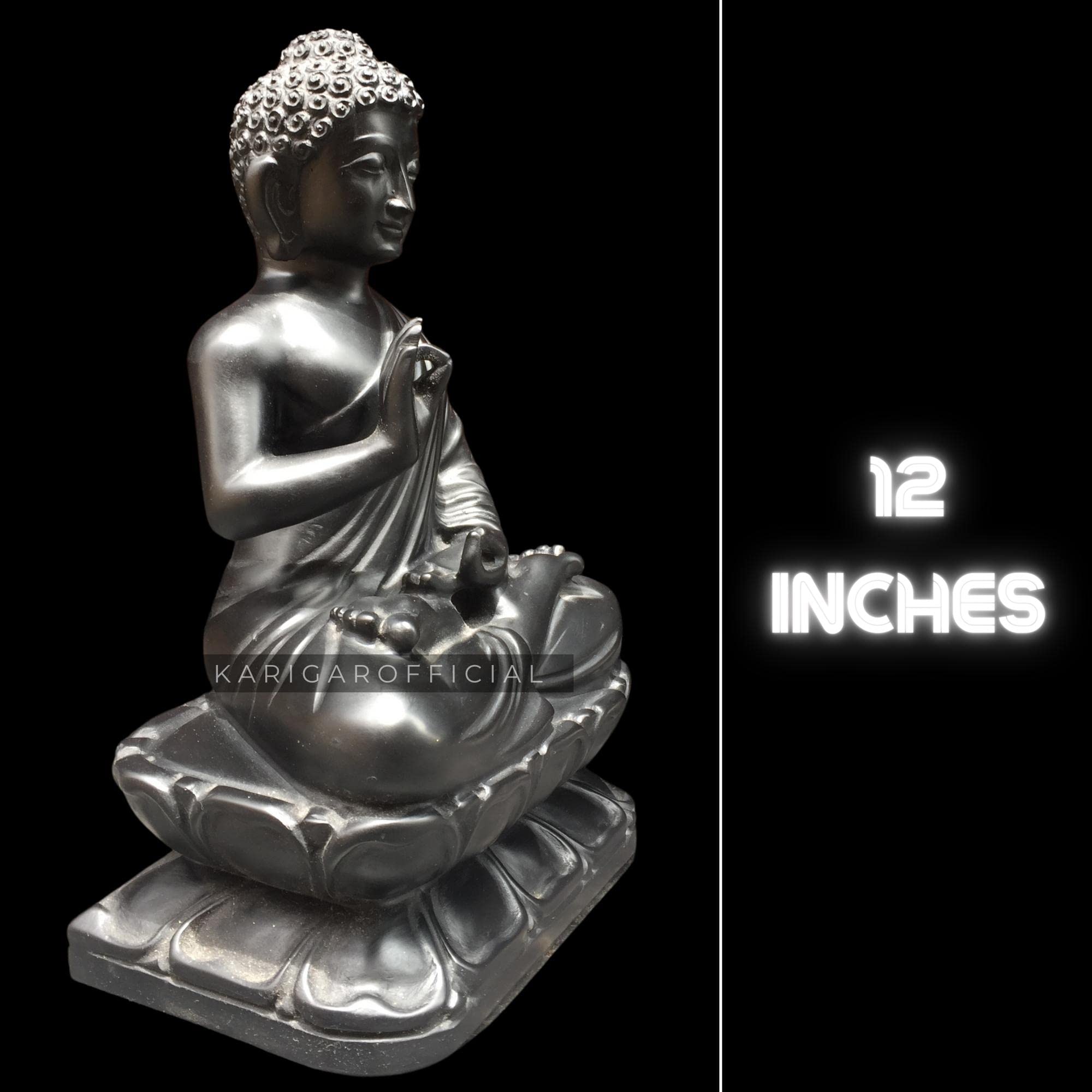 Amazon.co.jp: ブッダ像 Murti 大型 12インチ ブラック 大理石 仏陀