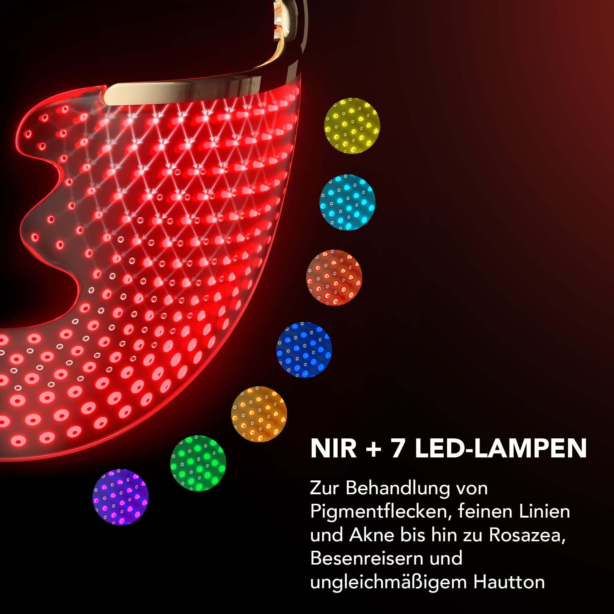 FAQ 202 plus 8-Farben-LED-Gesichtsmaske + Rotlicht-Peptidserum-Set | LED-Gesichtsmaske, Rotlichtmaske, Peptidserum, Hyaluronsäure, Silikonmaske, 8 Farben, vollständige Gesichtsabdeckung