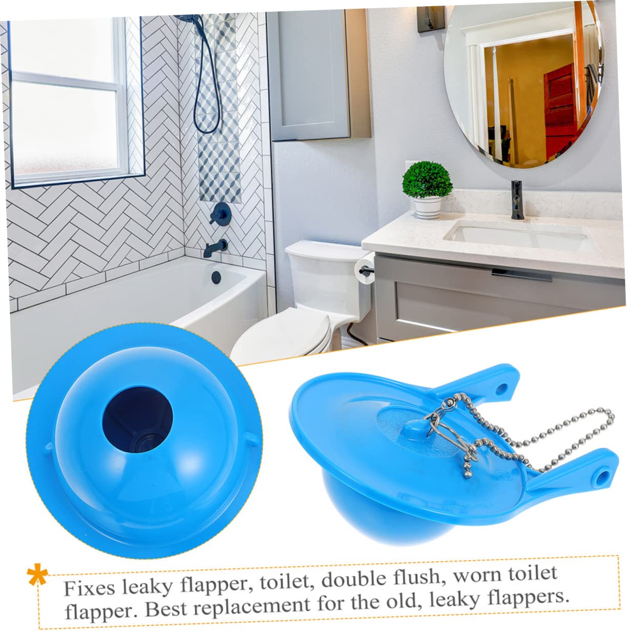 SHINEOFI 3 Sätze Toilettenflapper Ersatz Für Toilettenspülung Mit Kette Und Haken Für Ältere Toiletten Effizienter Wasserspareinsatz Einfache Installation 2 Stücke * 3