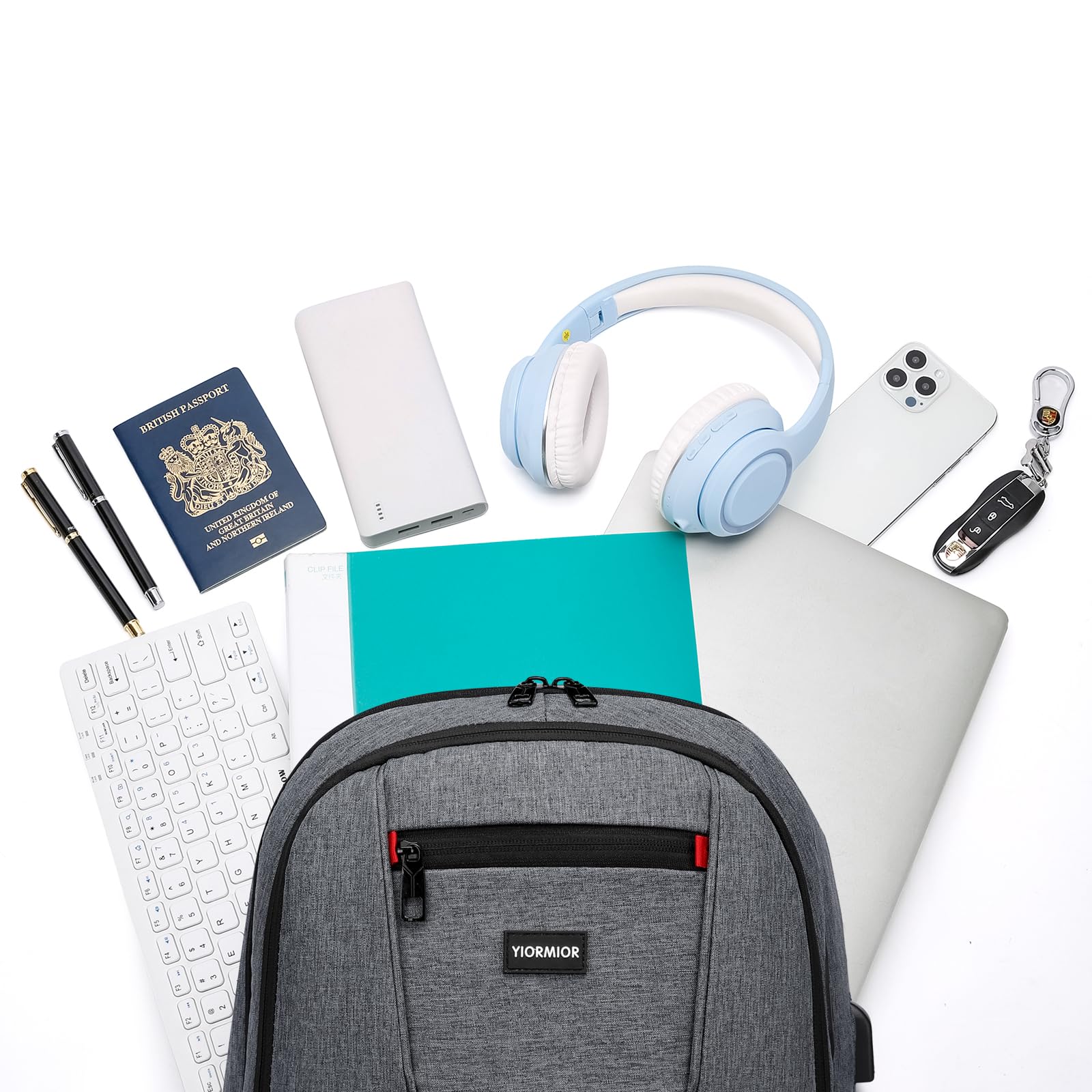 Zaino Scuola Superiore Media Università Uomo, Zaini per PC Portatili Uomo da 15.6 Pollici Con Porta Usb