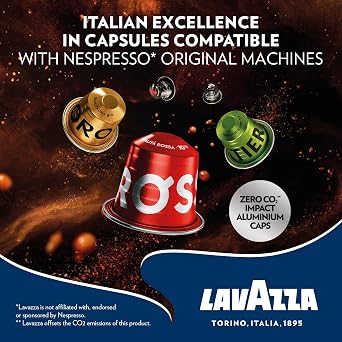 Lavazza, Qualità Oro, Nespresso Compatible Aluminium Capsules, 10 Packs of 10 Capsules