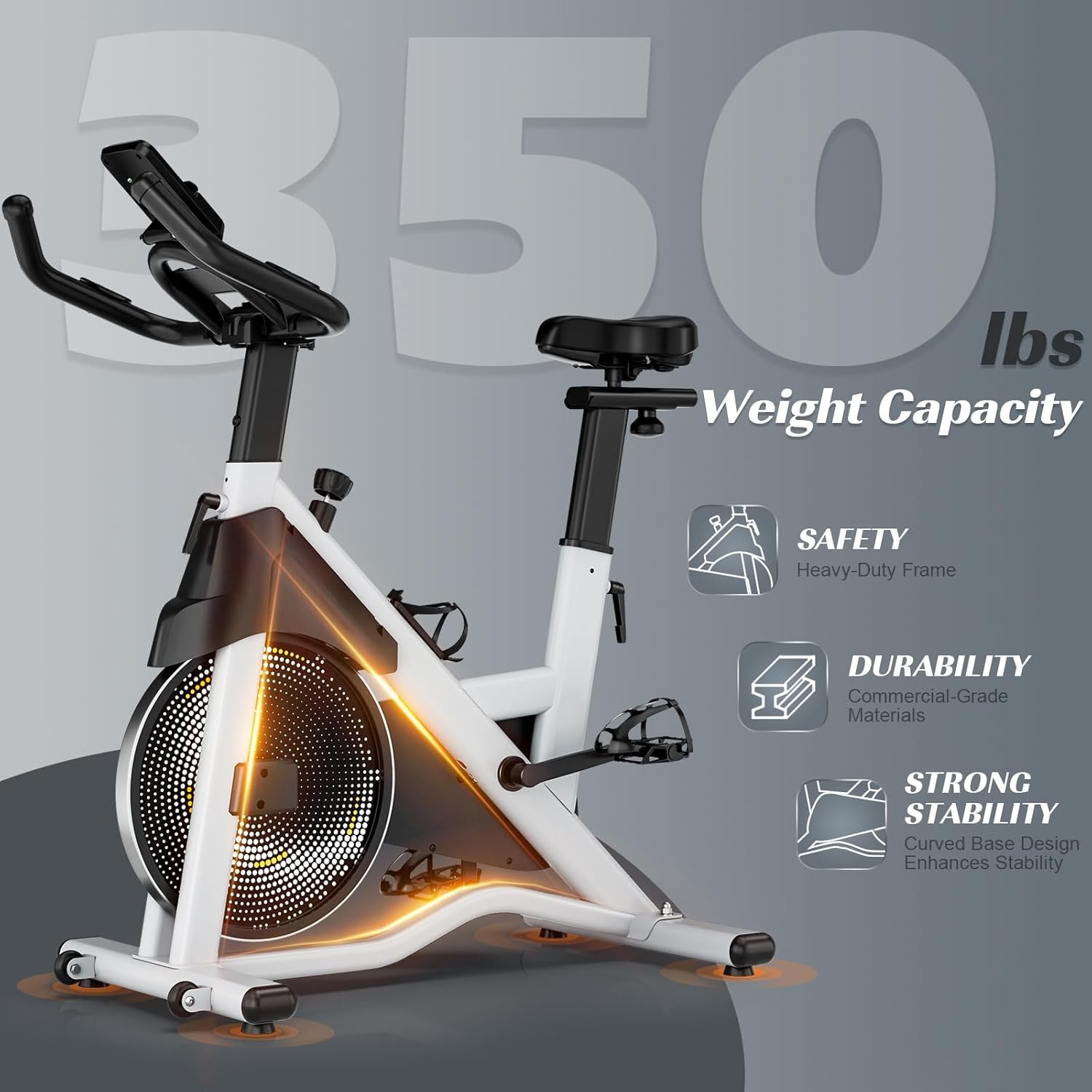 Tablet displaying Kinomap app connected to exercise bike