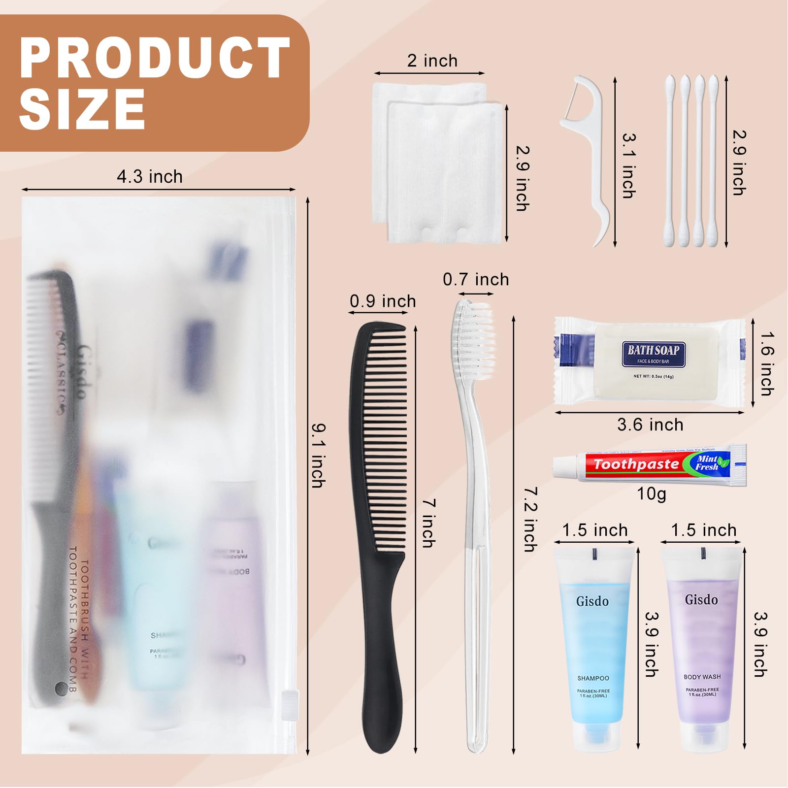 Kit di articoli da toeletta per senzatetto Kit di igiene personale Bulk (10-IN-1), Pack of 50