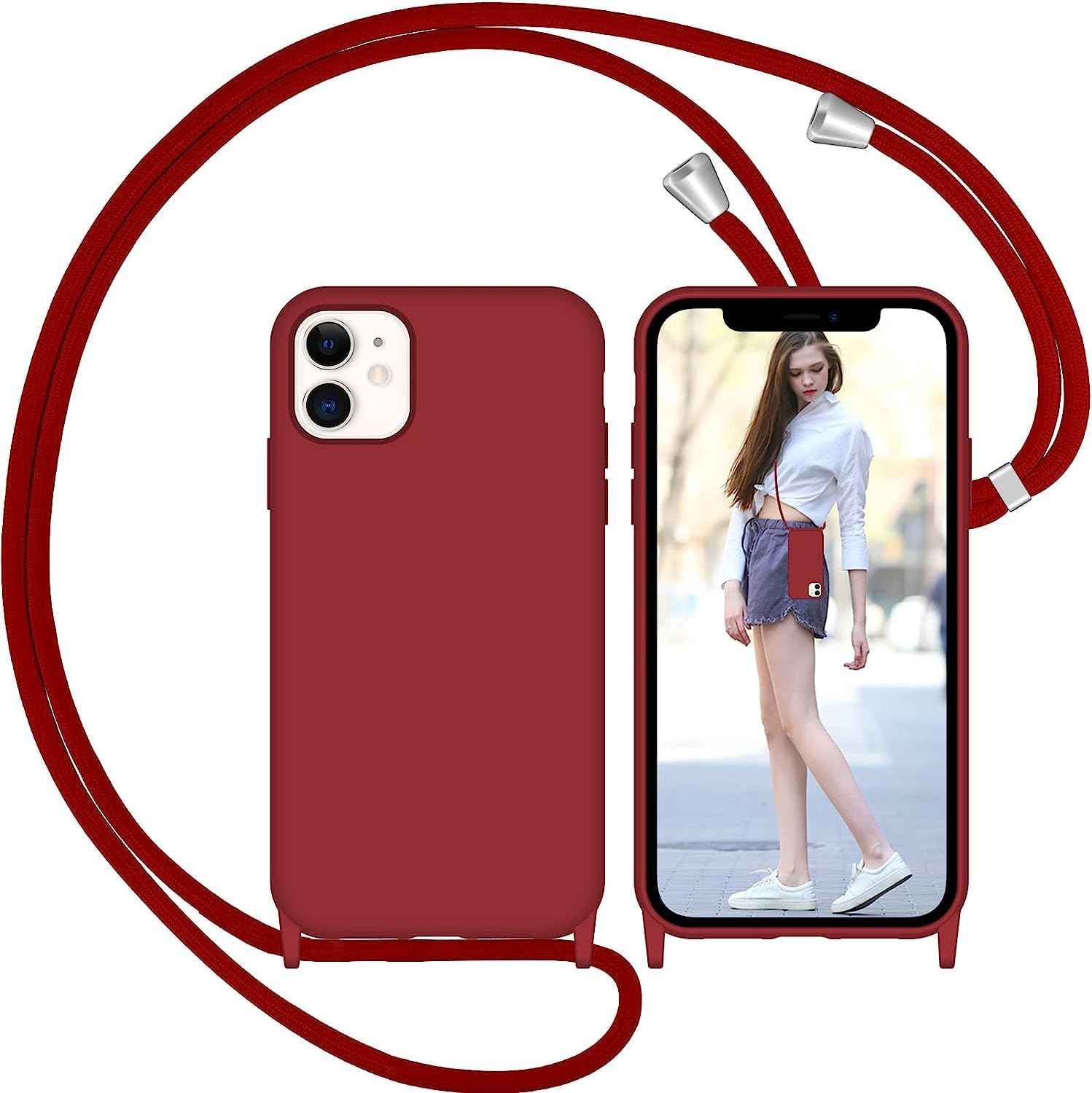 URBANY'S Backcover con cordoncino Espresso Martini (iPhone 15 Pro, Marrone
