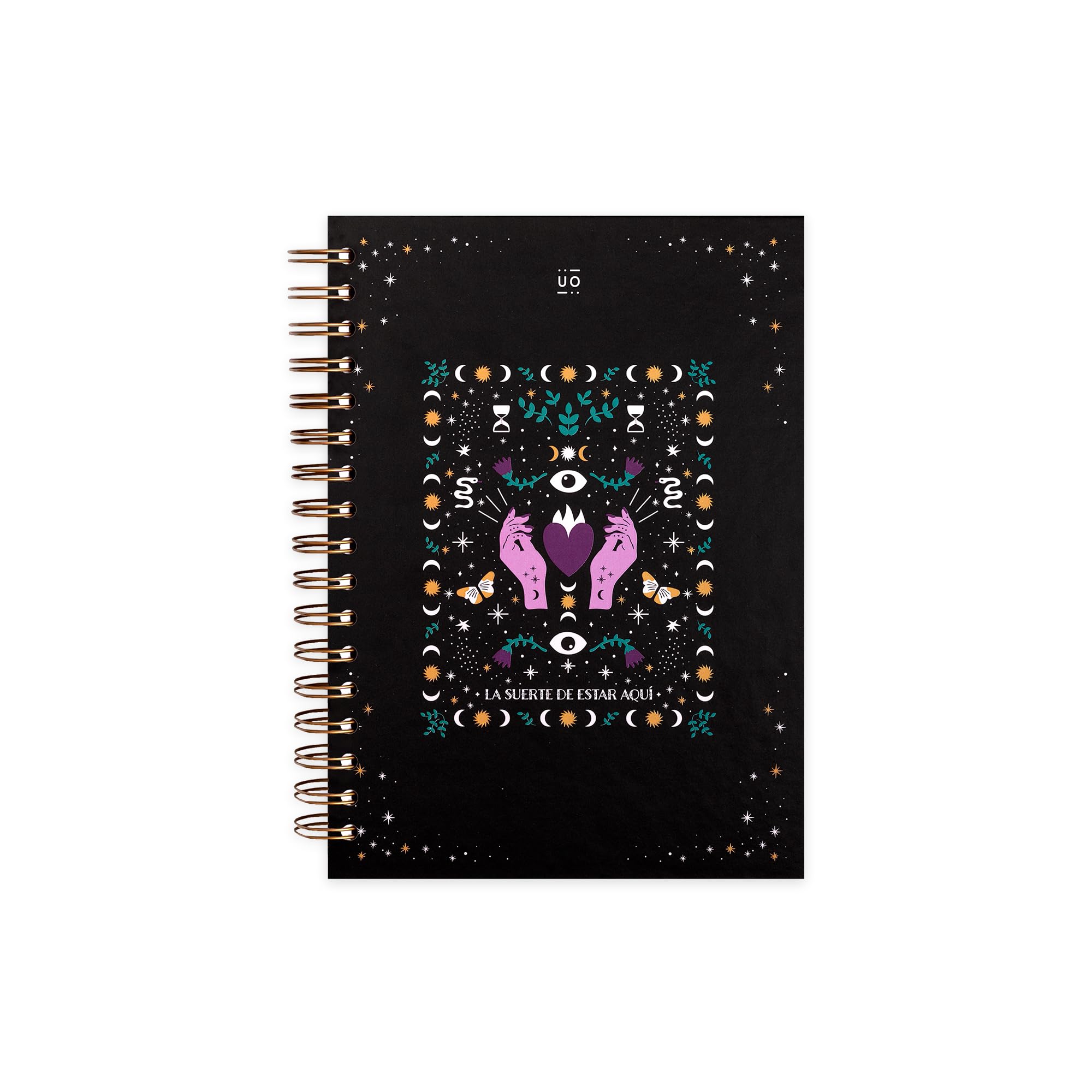 UO Notebook A5, Lucky to Be Here, Hardcover, 200 Pages, Spiral (15 x 22 cm)