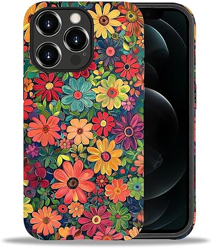 Miniatura 174 de Funda para iPhone 11 Pro Max, flores rojas coloridas 2 en 1, carcasa rígida + silicona, a prueba de golpes, protección contra caídas compatible con