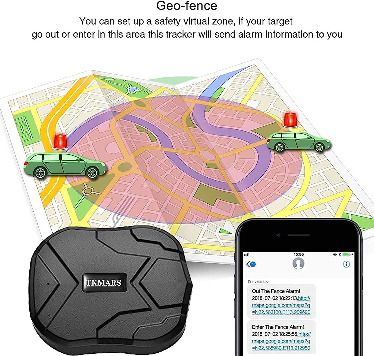 TKMARS GPS Tracker Ohne ABO Auto GPS Tracker mit Kostenloser App, Kein Abonnement Erforderlich, 90 Tage über Standby-Zeit, Starke Magnetische Wasserdicht. 5000mah