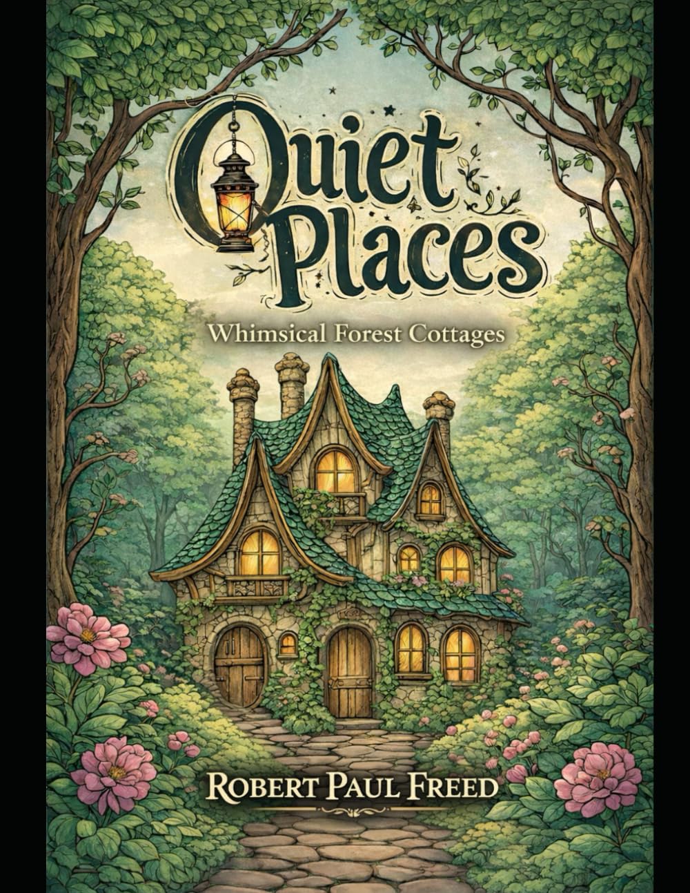 Quiet Places: Whimsical Forest Cottages: An Adult Coloring Book for Rest, Humor, and Gentle Escapism