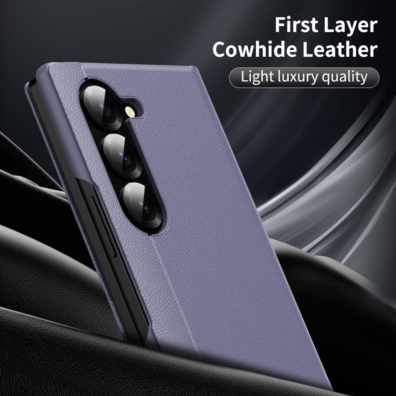 Ribaltabile Cover per Samsung Galaxy Z Fold 8 Ultra, Finestra Intelligente | Sottile Lusso Affari Pelle Custodia con Porta Carte e Funzione di Supporto Caso,Nero,Fold 8 Ultra